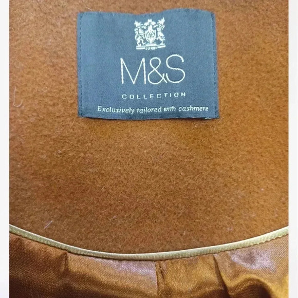 Marks & Spencer Wool Cashmere Blend Car Coat Size 16UK/12US - Picture 12 of 14